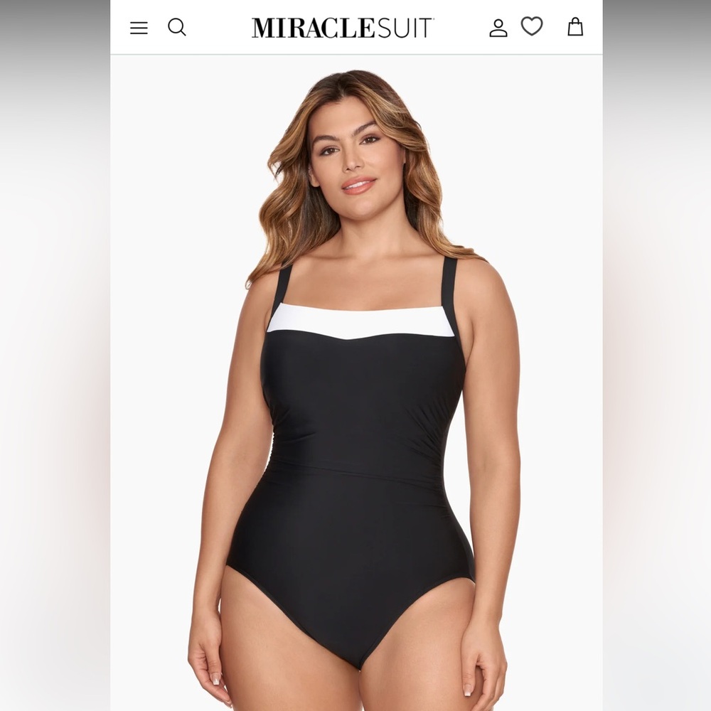 MIRACLESUIT DD-Cup Kara One Piece in Colorblock size 14DD black/white NWT cruise